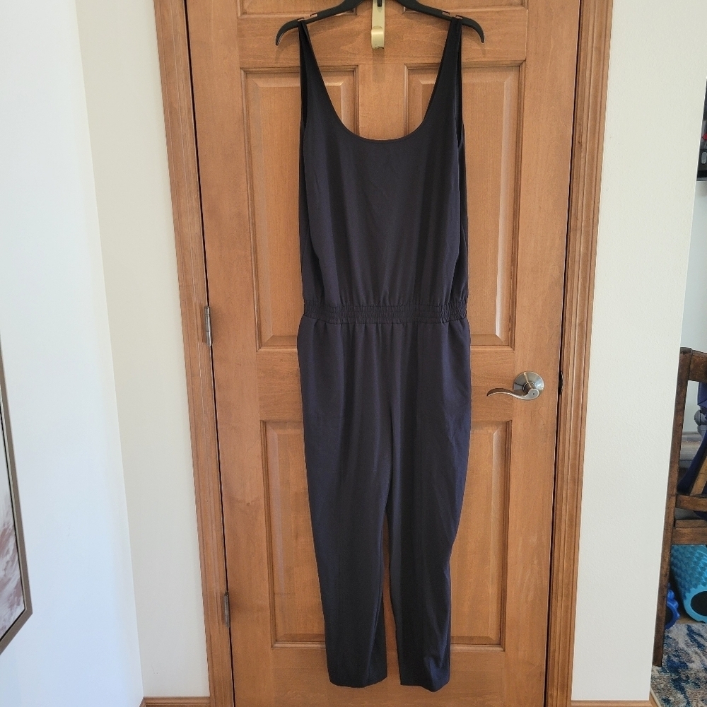 Athleta Roaming Romper Jumpsuit Black Size 16 New - Picture 3 of 10